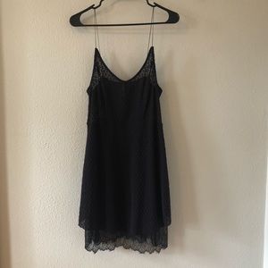 Free people black crochet and lace mini dress